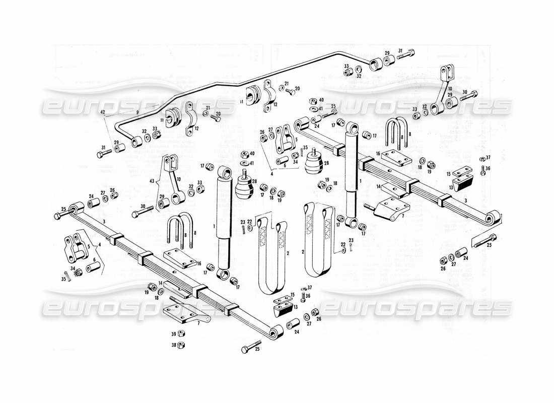 maserati indy 4.2 hinterradaufhängung teilediagramm