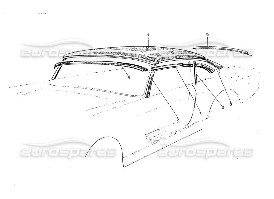 ferrari 330 gt 2+2 (coachwork) dachpaneel und zierleisten (edition1) teilediagramm