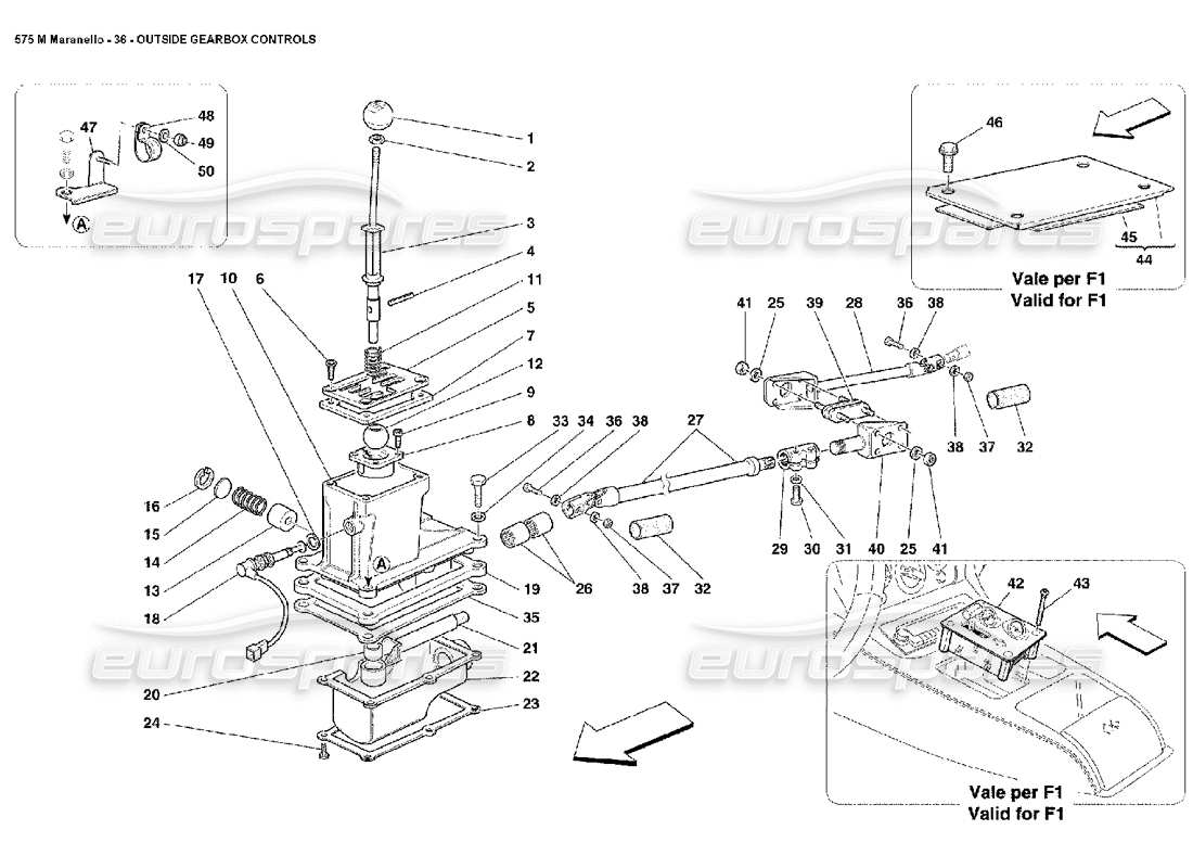 ferrari 575m maranello äußere getriebesteuerung teilediagramm