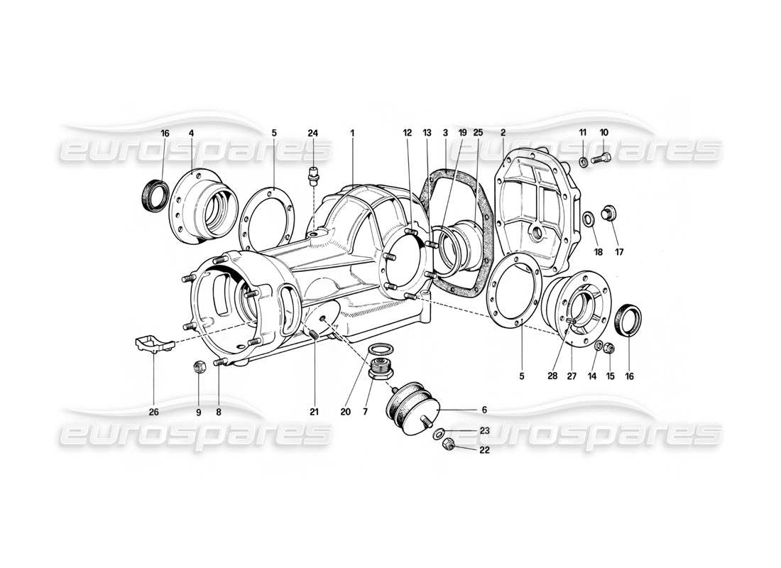 ferrari 412 (mechanical) teilediagramm des differentialgehäuses