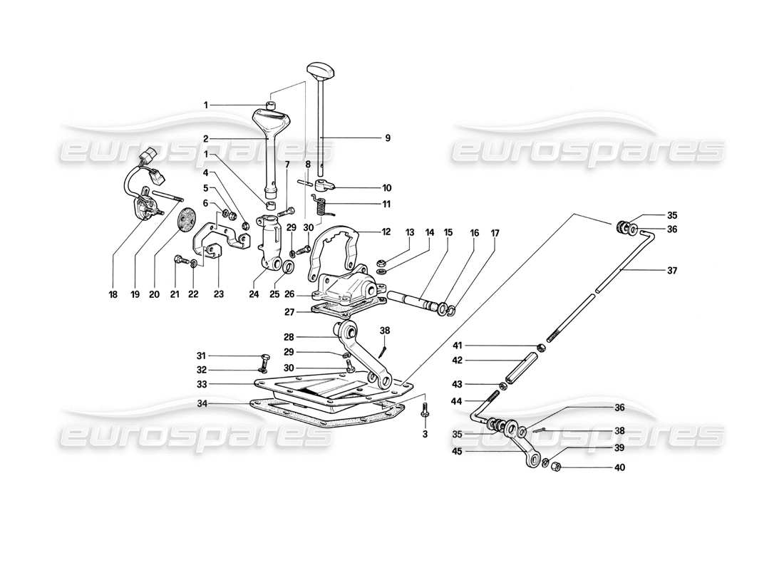 ferrari 412 (mechanical) äußere getriebesteuerungen – 412 a. teilediagramm
