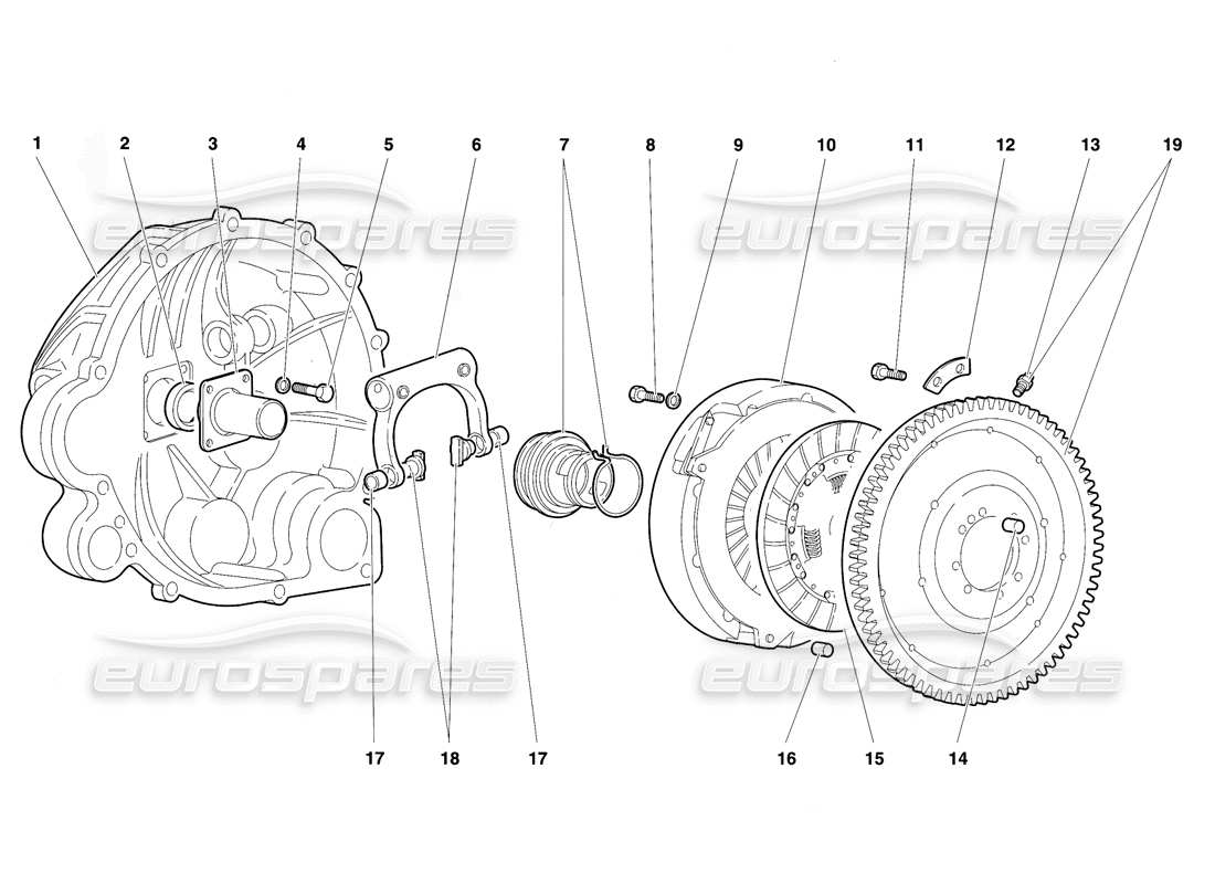 lamborghini diablo vt (1994) kupplung teilediagramm