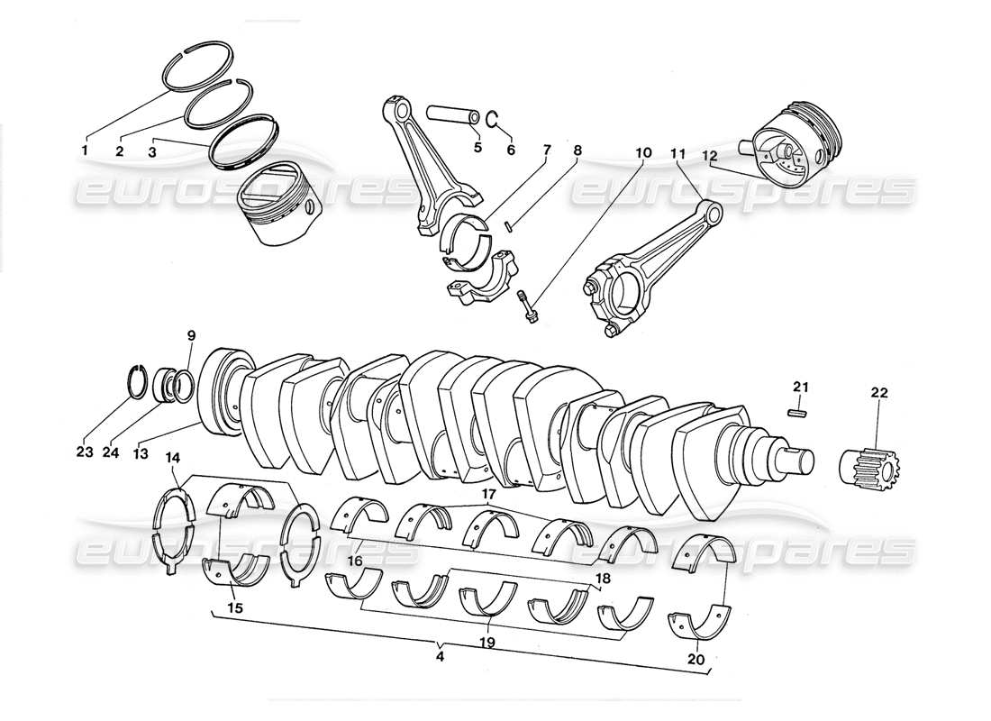 lamborghini lm002 (1988) kurbelwelle teilediagramm