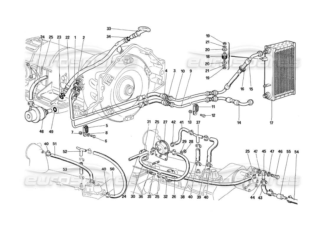 ferrari 412 (mechanical) vakuumverstärkungsventil und ölkreislauf – 412 a. teilediagramm