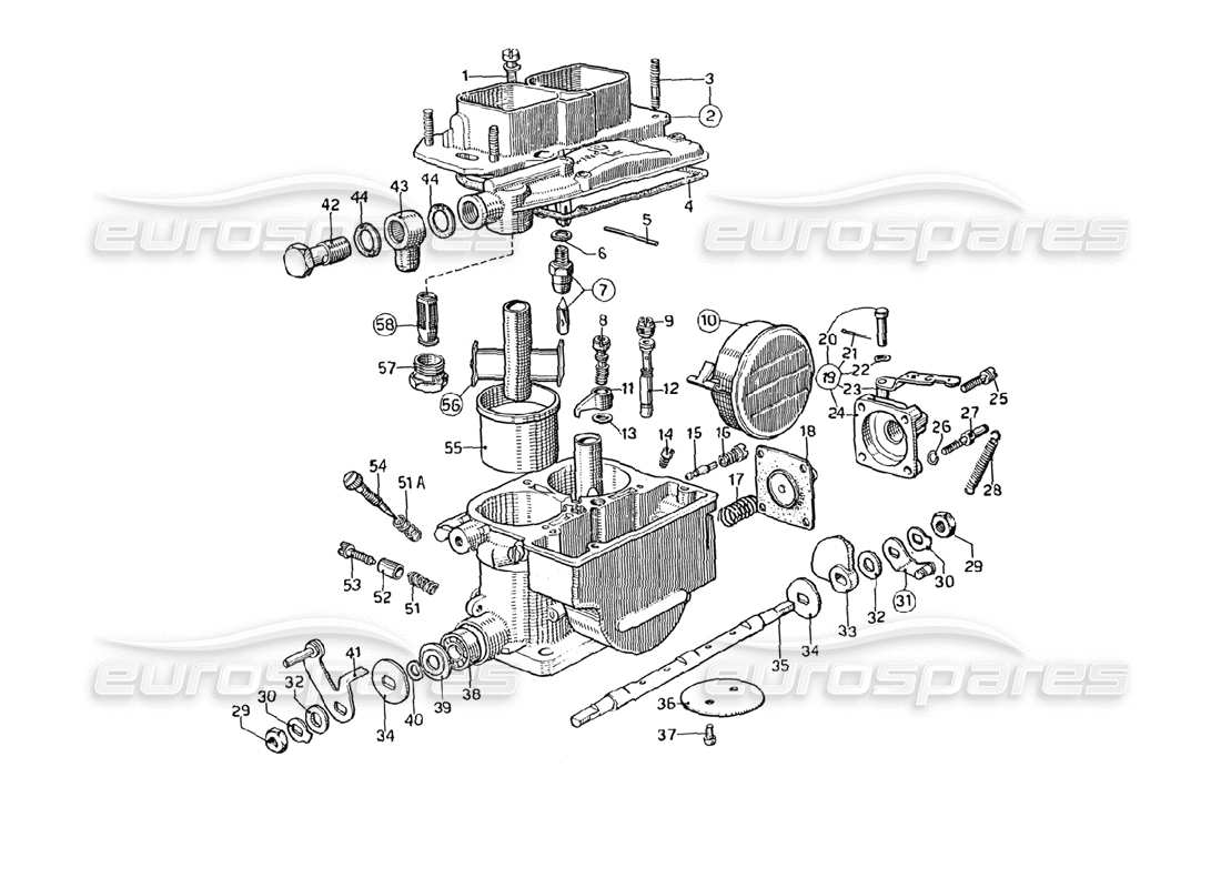 ferrari 275 gtb4 weber-vergaser (40 dcn 17) teilediagramm