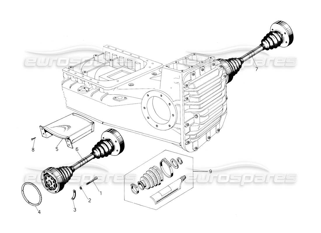 lamborghini countach 5000 qv (1985) antriebswellen-teilediagramm