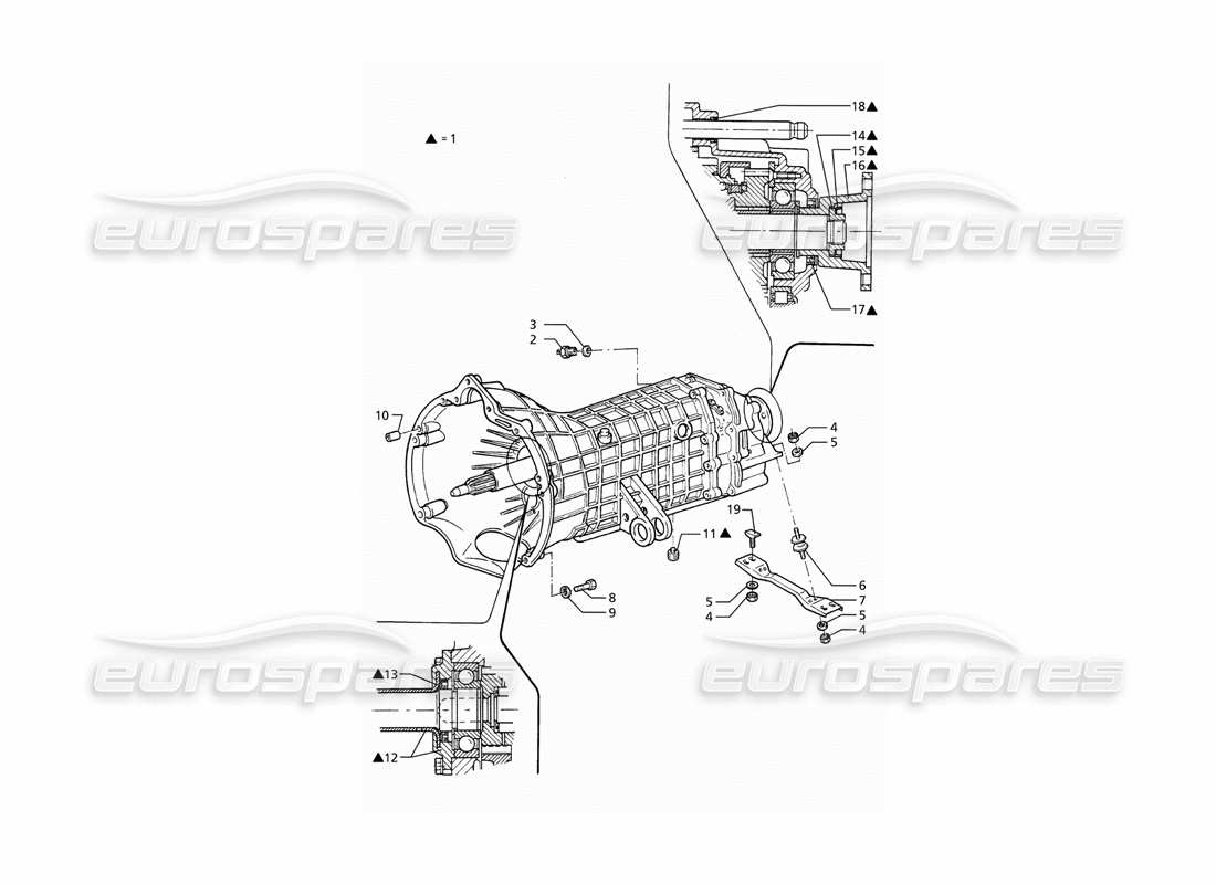 maserati ghibli 2.8 (abs) getrag schaltgetriebe 6 gangteildiagramm