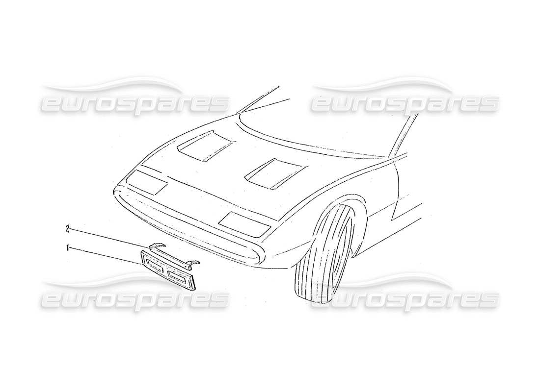 ferrari 365 gtc4 (coachwork) teilediagramm für vorderen nummernschildhalter