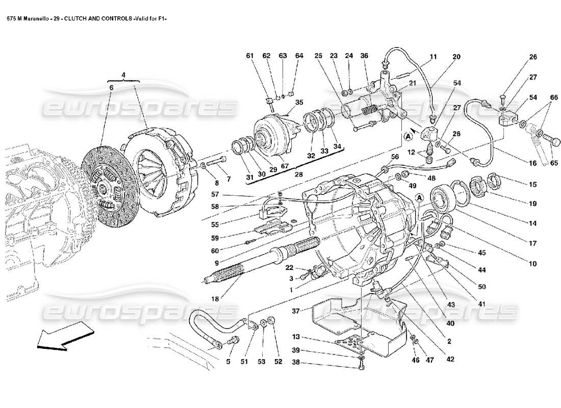 ferrari 575m maranello kupplung und steuerungen gültig für f1 ersatzteildiagramm