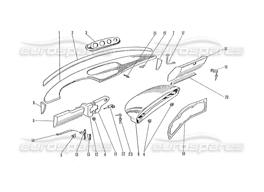 ferrari 365 gtc4 (coachwork) dashboard-ersatzteildiagramm