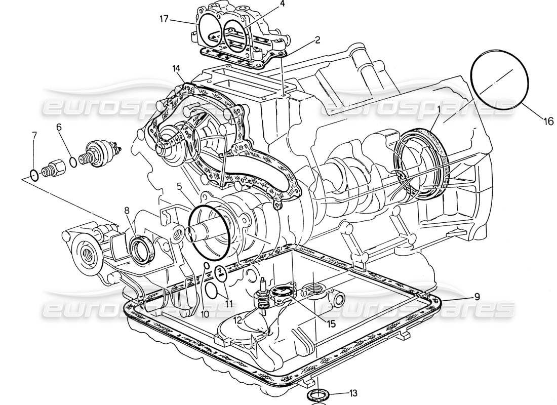 maserati 222 / 222e biturbo dichtung und öldichtungen für die blocküberholung - teilediagramm