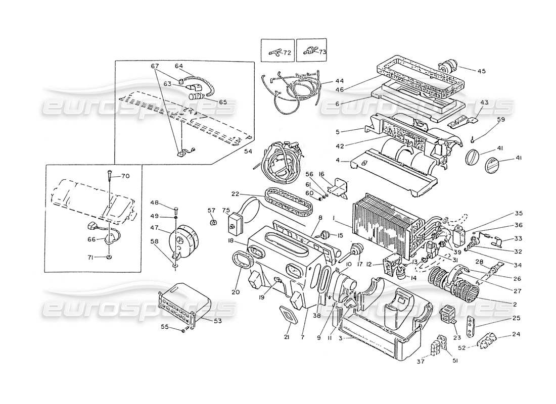 maserati ghibli 2.8 (non abs) teilediagramm der klimaanlagenbaugruppe