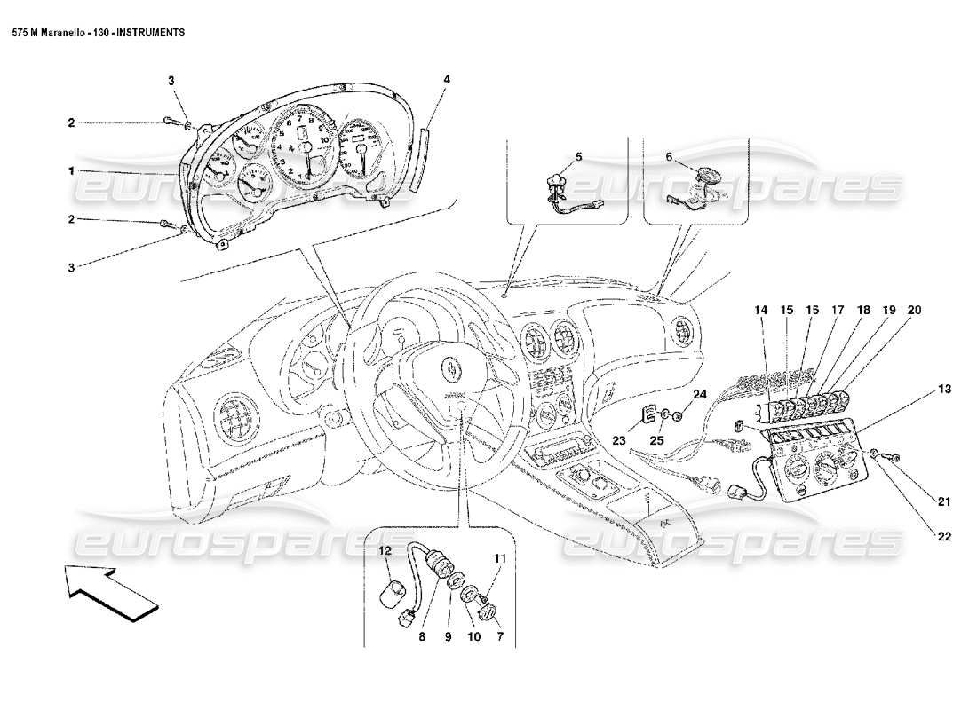 ferrari 575m maranello instrumente teilediagramm