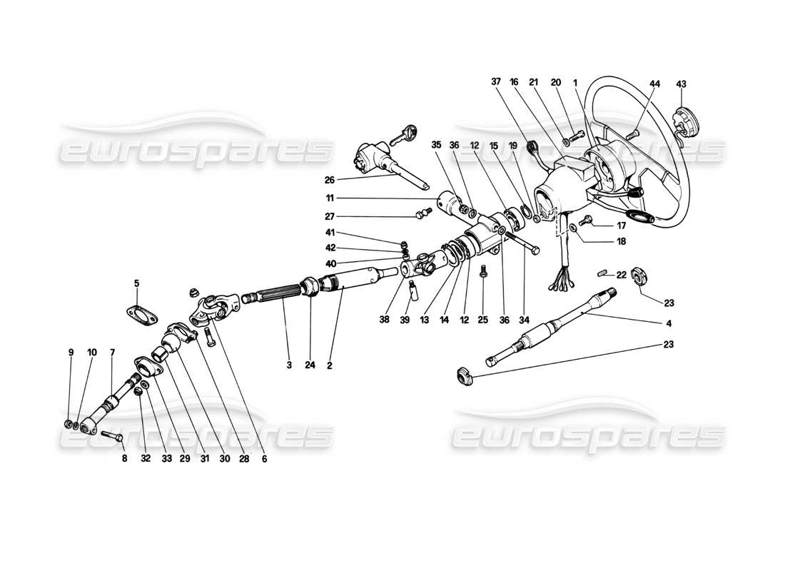 ferrari 208 turbo (1982) lenksäule ersatzteildiagramm