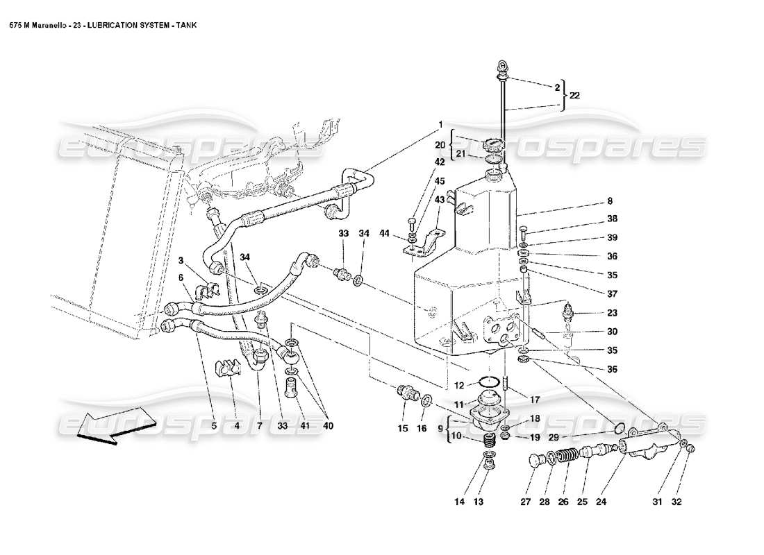 ferrari 575m maranello schmiersystemtank teilediagramm