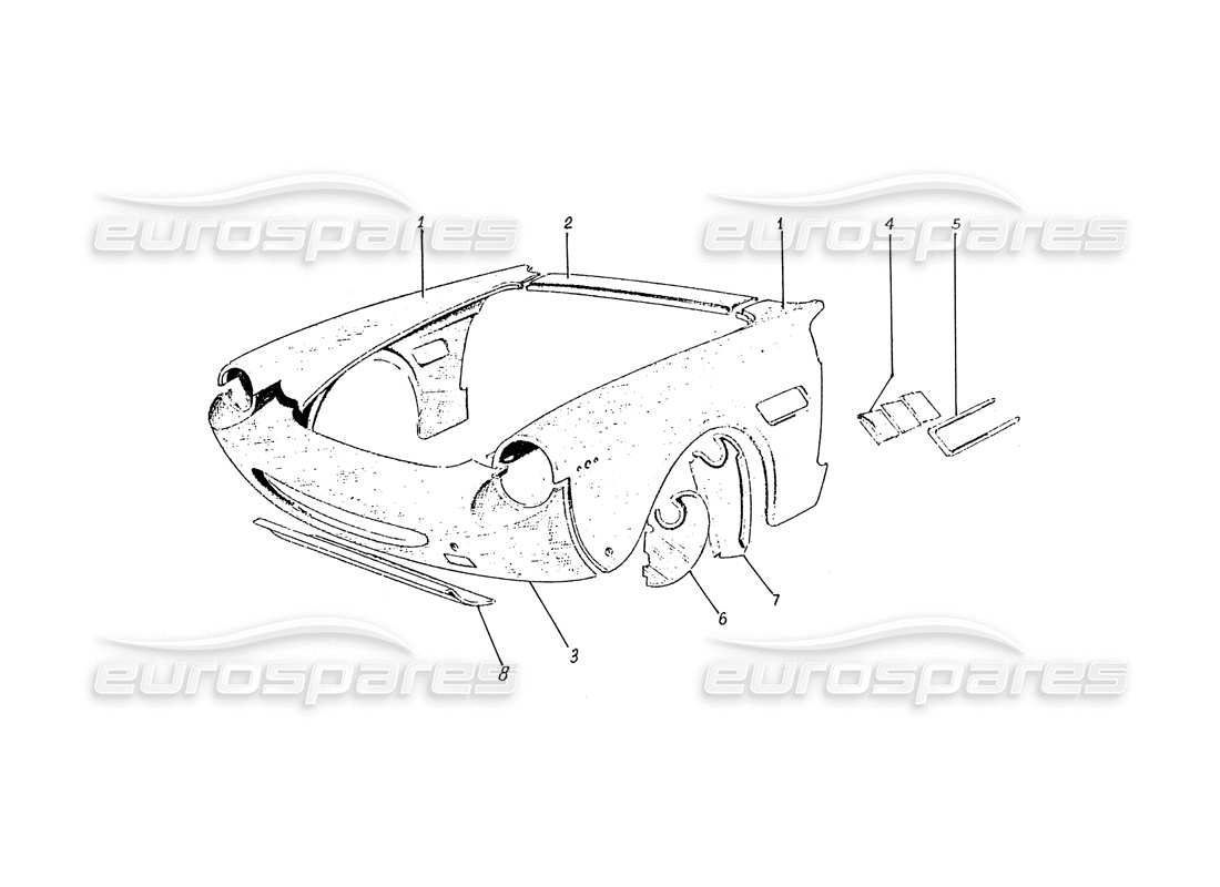 ferrari 330 gtc / 365 gtc (coachwork) frontendplatten (edizione 1) ersatzteildiagramm