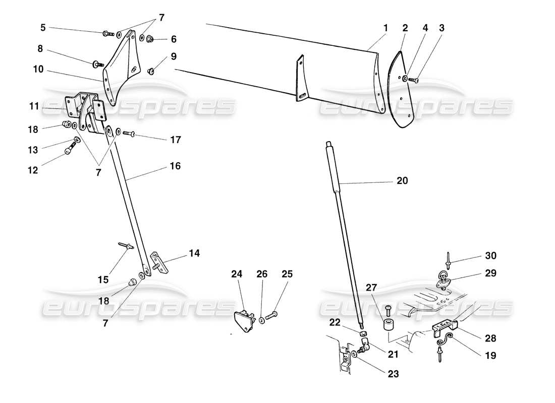 ferrari 355 challenge (1999) teilediagramm des heckflügels