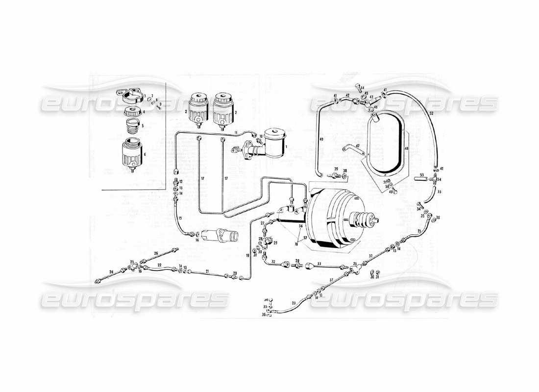 maserati indy 4.2 teilediagramm der bremssteuerung