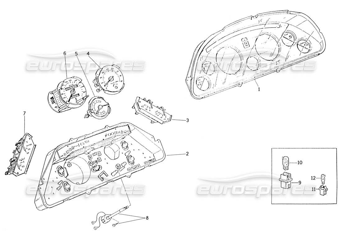 maserati karif 2.8 instrumentierung teilediagramm