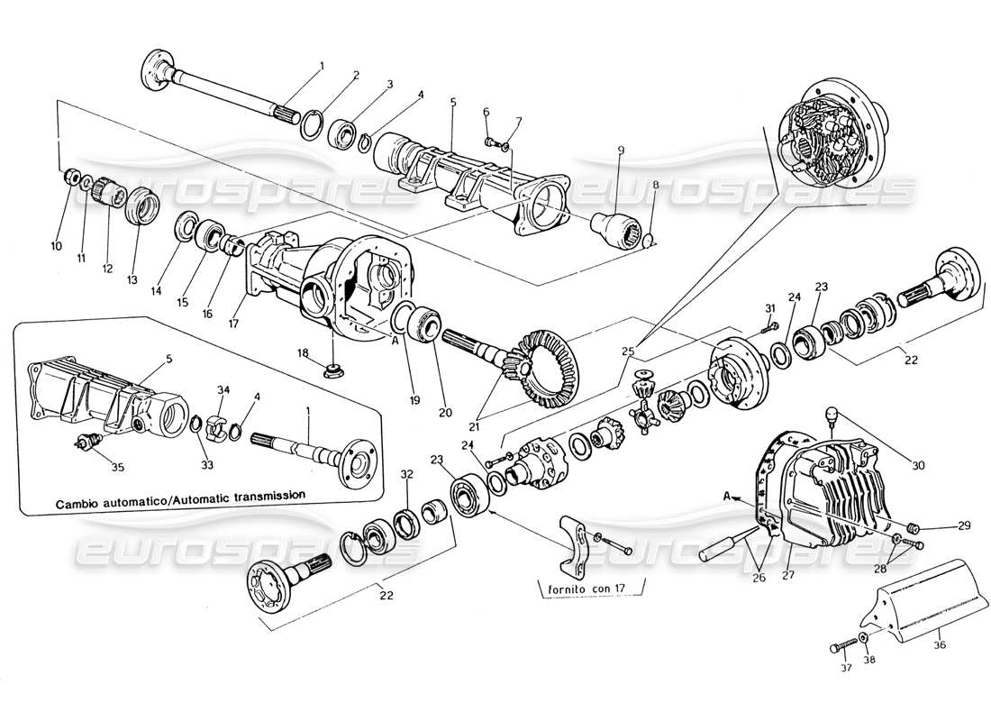 maserati 222 / 222e biturbo differential teilediagramm