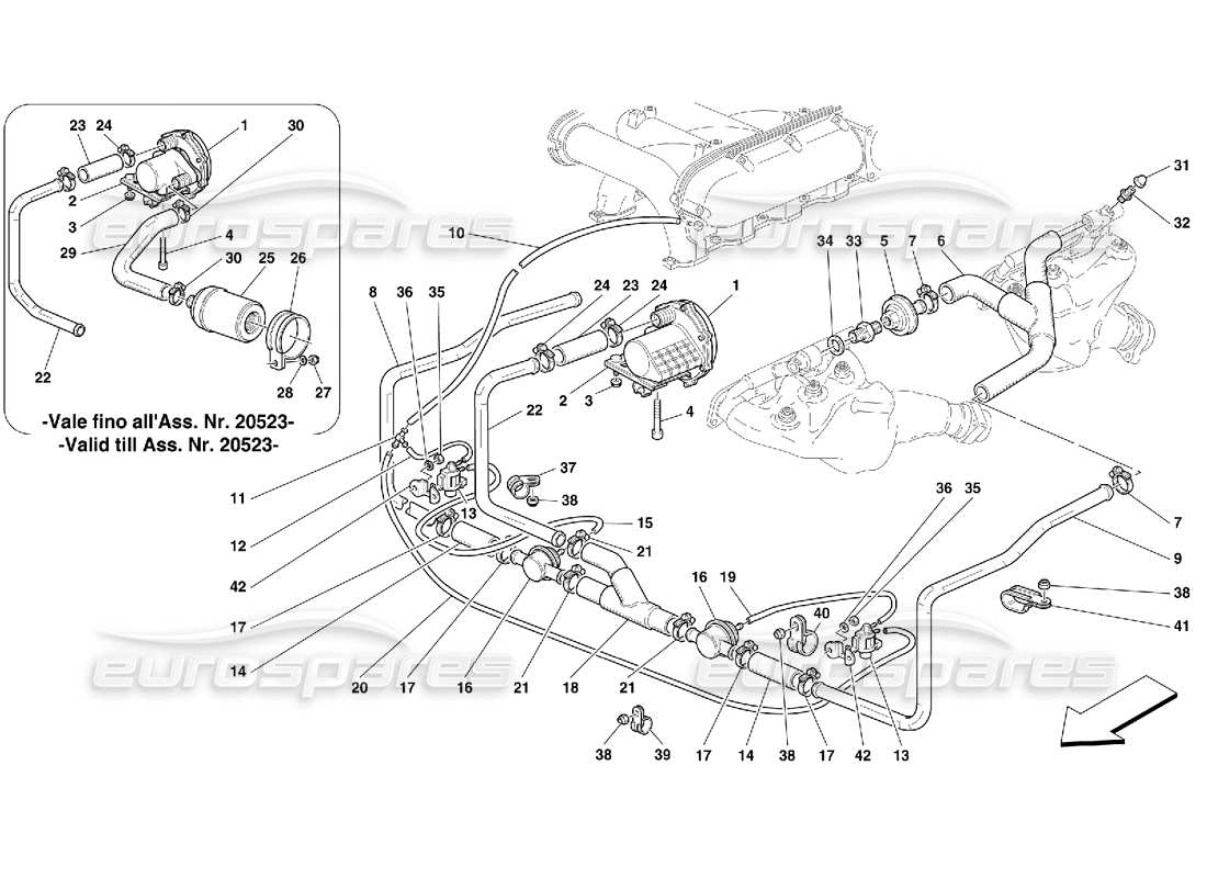 ferrari 456 gt/gta sekundärluftpumpe teilediagramm