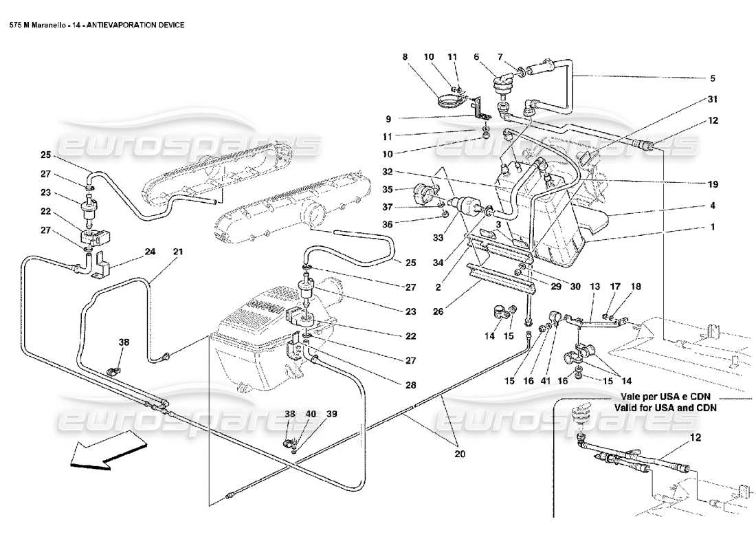 ferrari 575m maranello teilediagramm des verdunstungsschutzgeräts