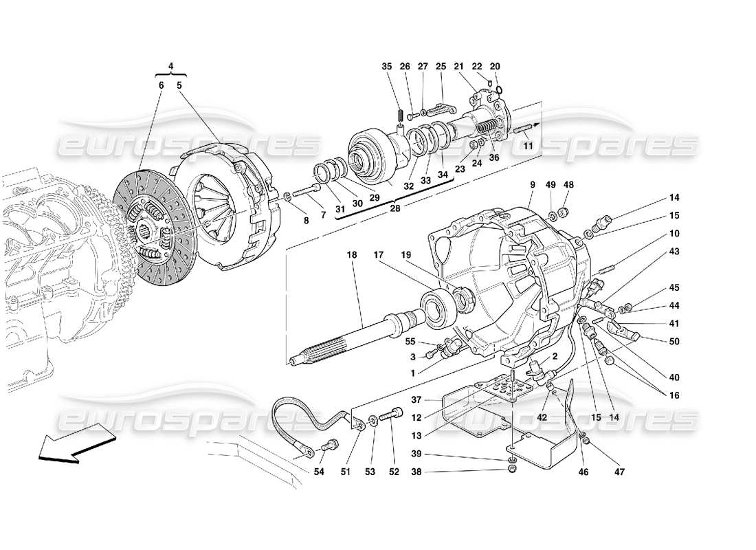 ferrari 456 gt/gta kupplung - steuerungen - nicht für 456 gta ersatzteildiagramm