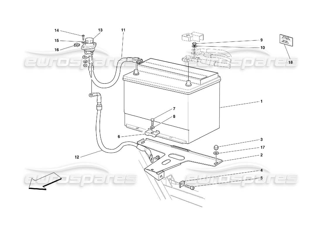 ferrari 456 gt/gta batterie teilediagramm