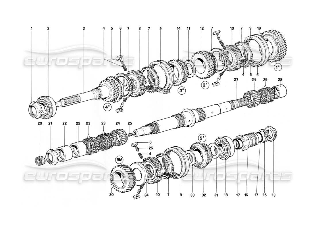 ferrari 400i (1983 mechanical) vorgelegewelle (400 gt) teilediagramm