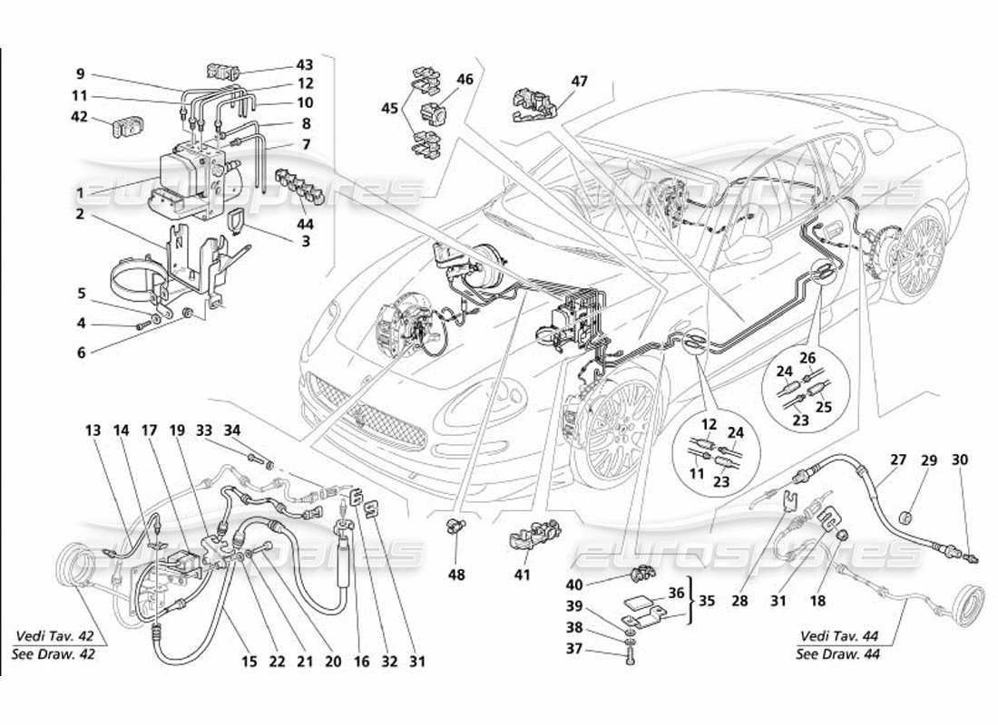 maserati 4200 gransport (2005) bremssystem -gültig für gd- teilediagramm