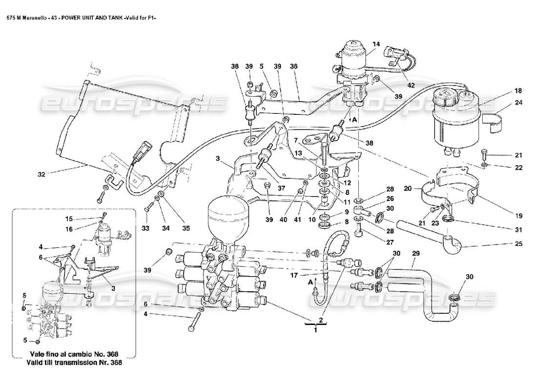 ferrari 575m maranello antriebseinheit und tank gültig für f1 ersatzteildiagramm