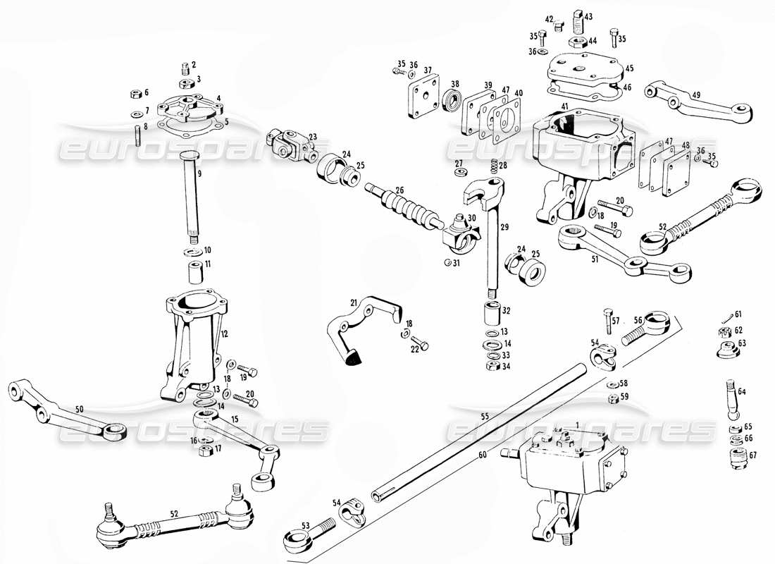 maserati mistral 3.7 teildiagramm für spurstangen