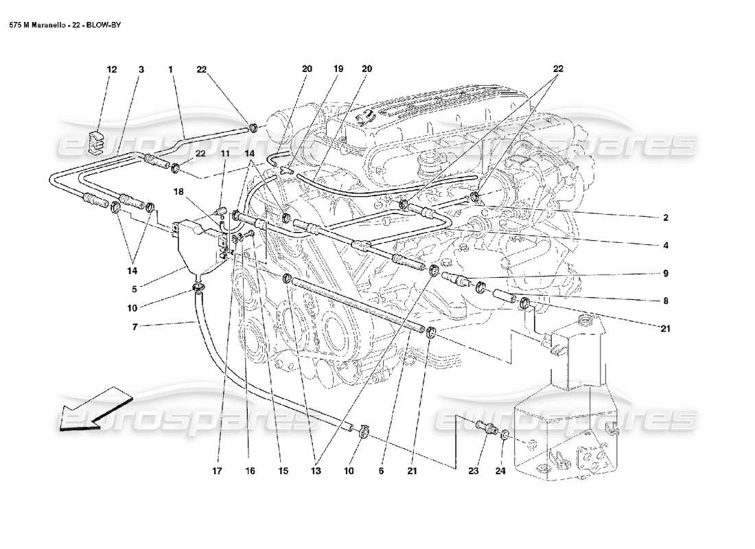 ferrari 575m maranello blow-by-system teilediagramm