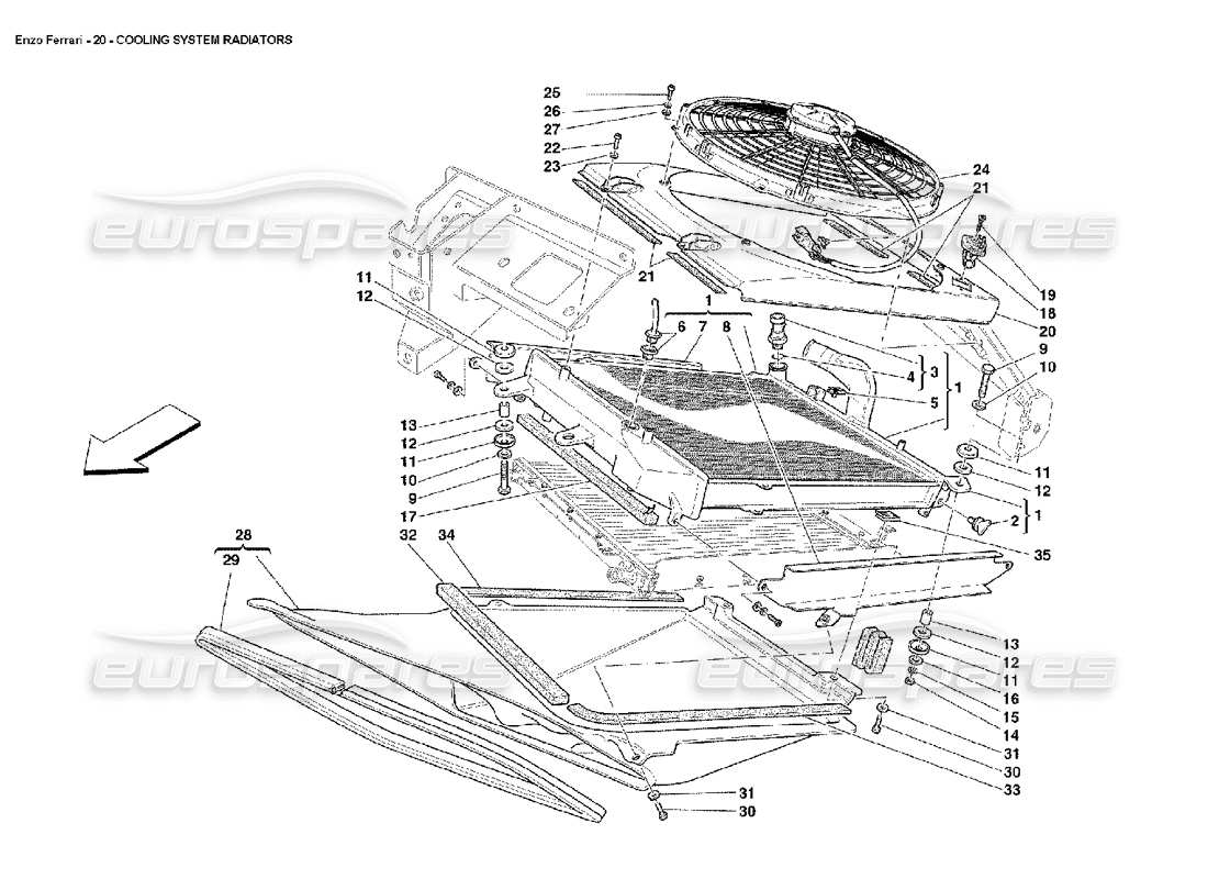 FERRARI ENZO KÜHLSYSTEMKÜHLER TEILEDIAGRAMM ferrari enzo kühlsystemkühler teilediagramm