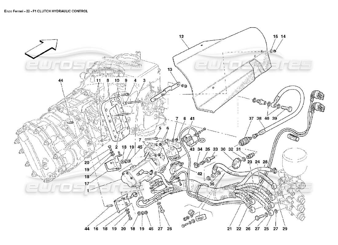 FERRARI ENZO F1 KUPPLUNGSHYDRAULIKSTEUERUNG TEILEDIAGRAMM ferrari enzo f1 kupplungshydrauliksteuerung teilediagramm