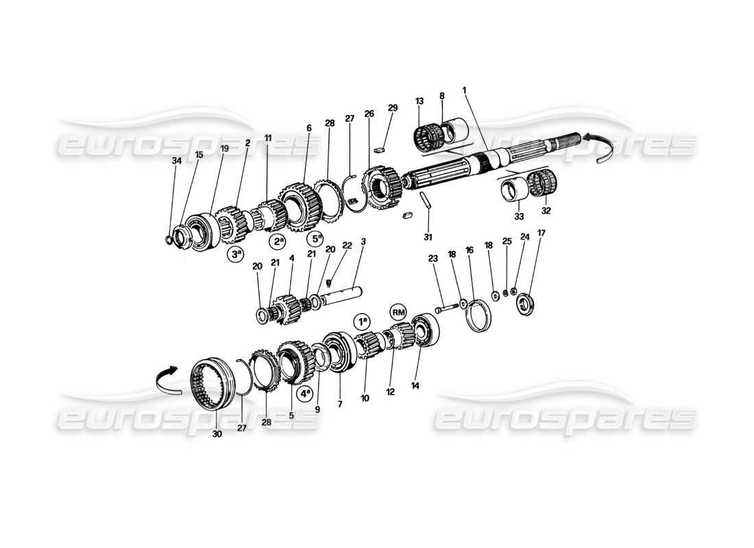 ferrari 512 bbi hauptwellengetriebe teilediagramm