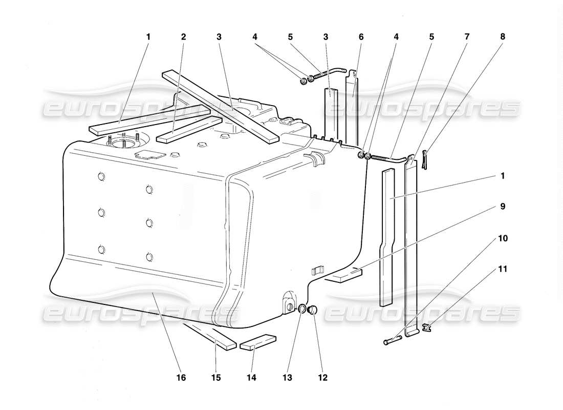 lamborghini diablo vt (1994) kraftstoffsystem teilediagramm