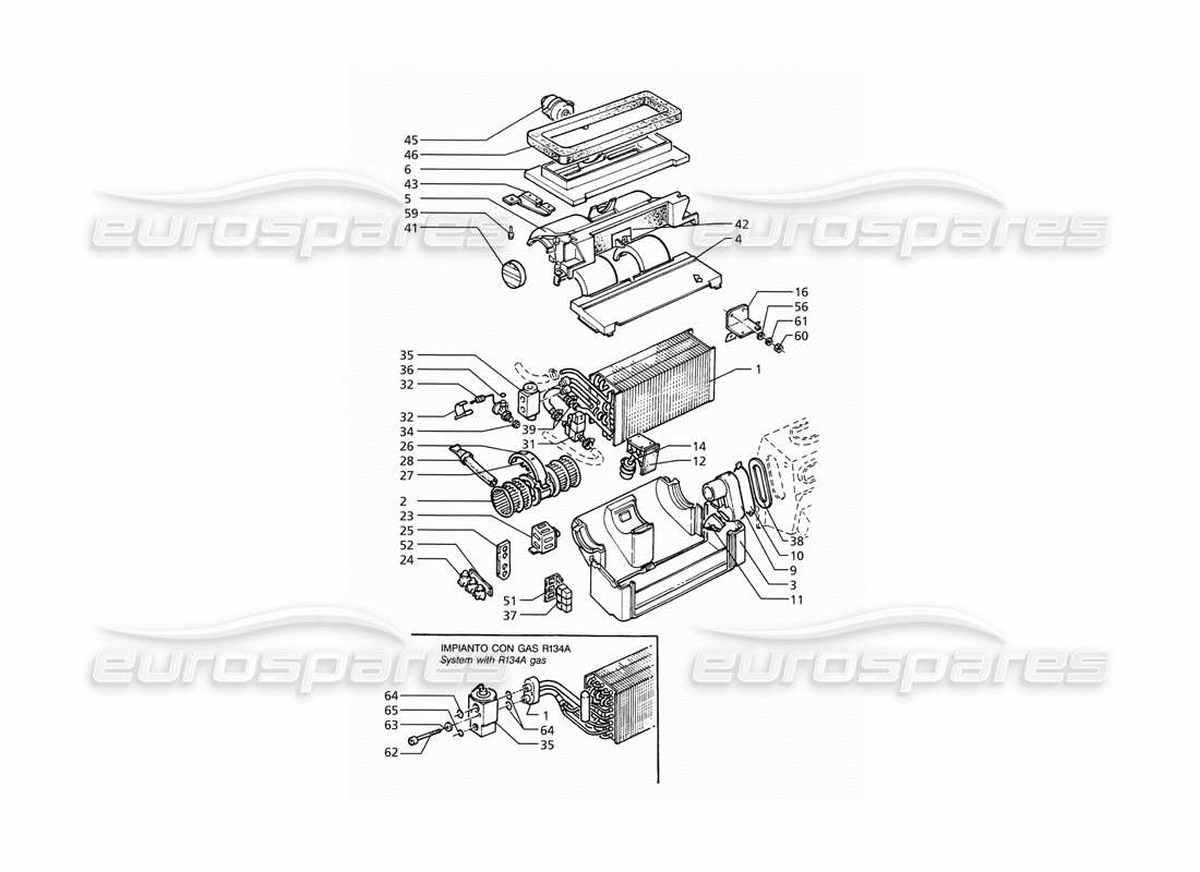 maserati ghibli 2.8 (abs) teilediagramm für automatische klimaanlage (rechtsantrieb)