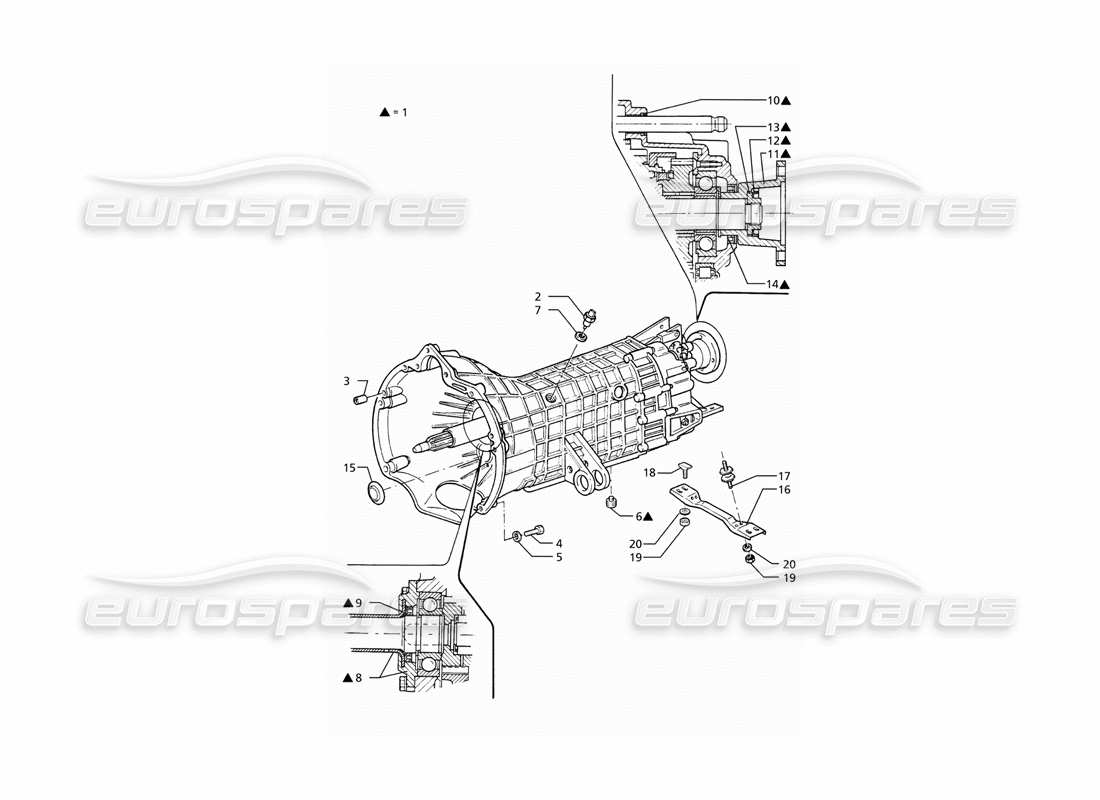 maserati ghibli 2.8 (abs) getrag schaltgetriebe 5 gangteildiagramm