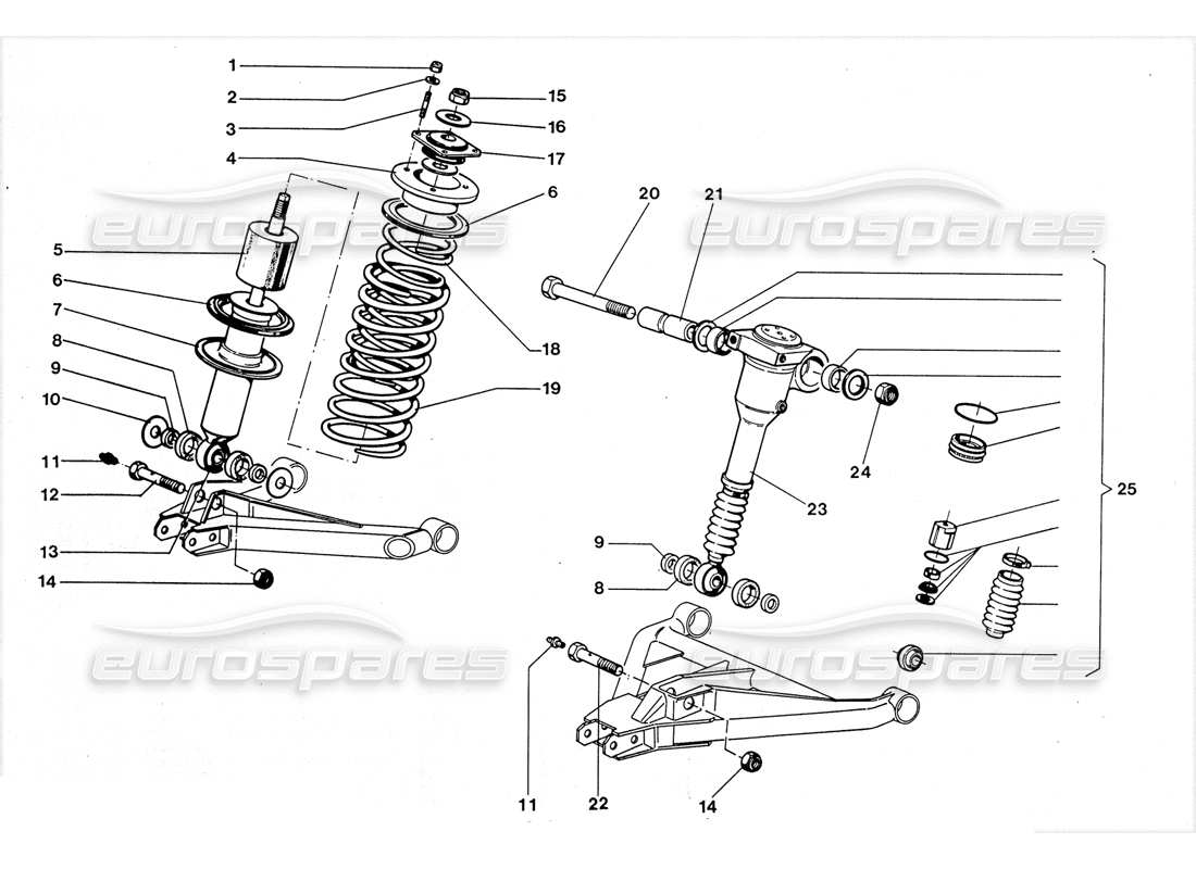 lamborghini lm002 (1988) stoßdämpfer - hyda stop teilediagramm