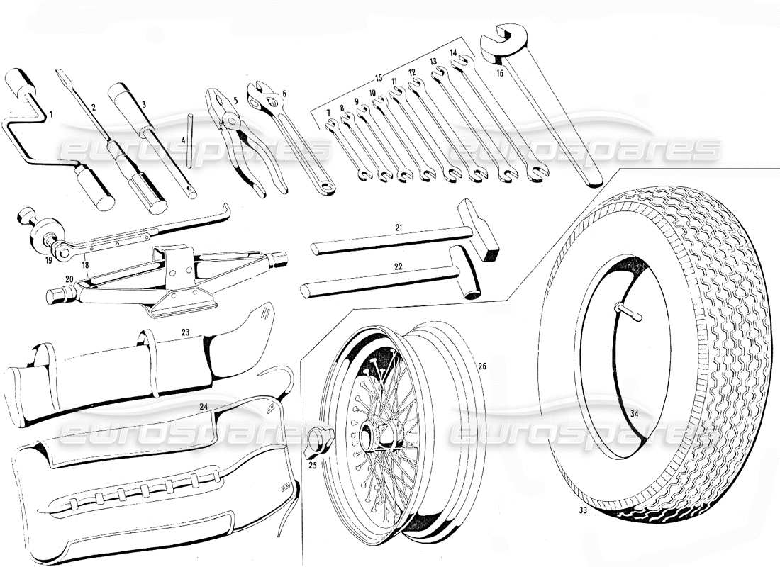 maserati mistral 3.7 werkzeugteilediagramm