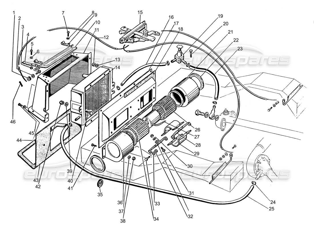 lamborghini espada heizmatrix teilediagramm