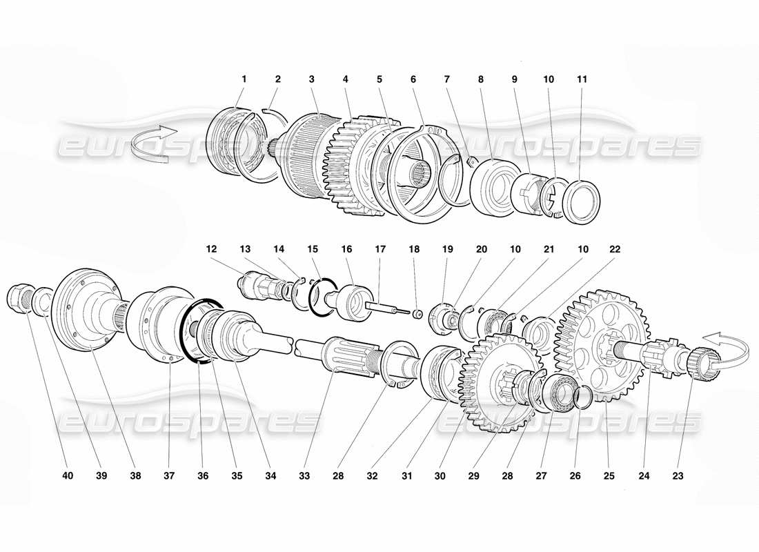 lamborghini diablo vt (1994) viskose kupplung teilediagramm