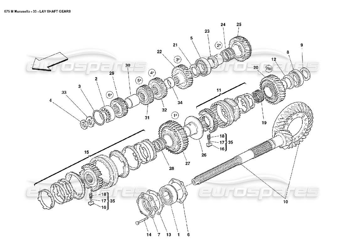 ferrari 575m maranello teilediagramm für vorgelegewellenräder