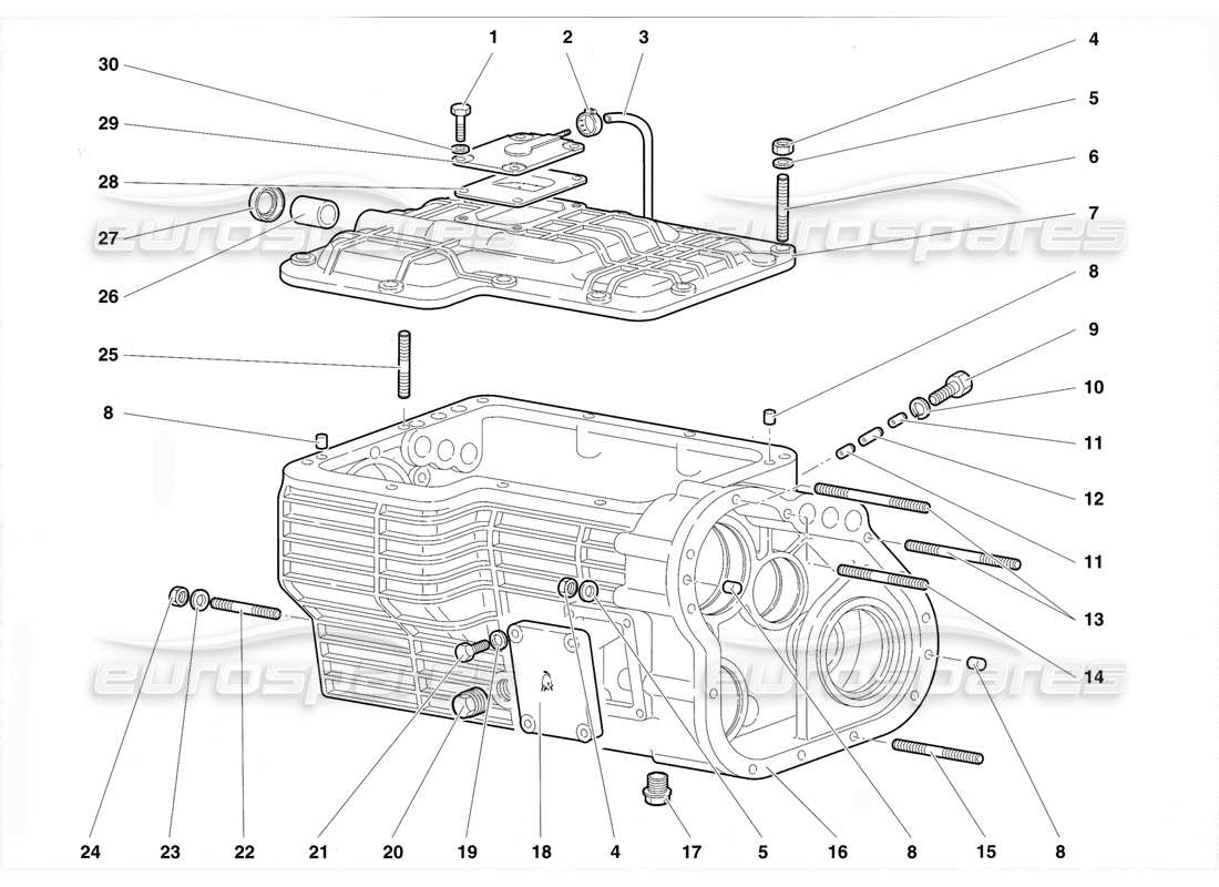 lamborghini diablo vt (1994) getriebe teilediagramm