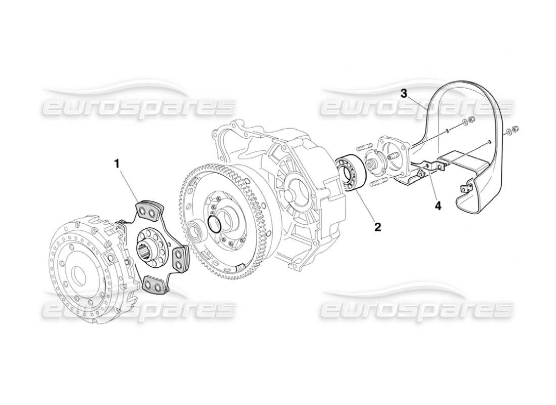 ferrari 355 challenge (1996) kupplungsscheibe – hitzeschild teilediagramm