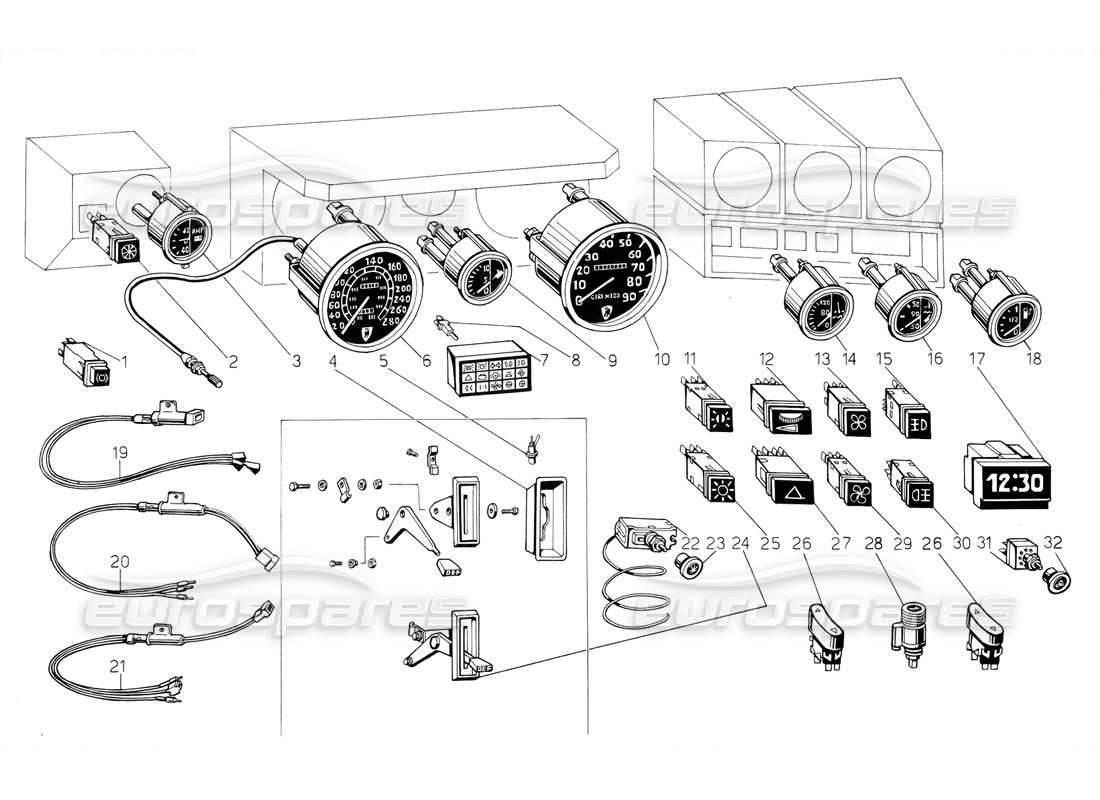 lamborghini jalpa 3.5 (1984) instrumente teilediagramm