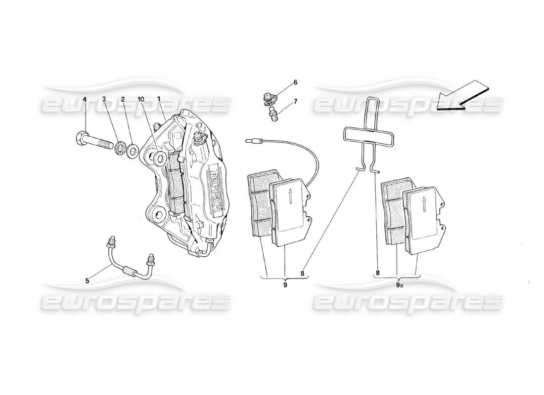 ferrari 348 (1993) tb / ts bremssättel für vorder- und hinterradbremsen - teilediagramm