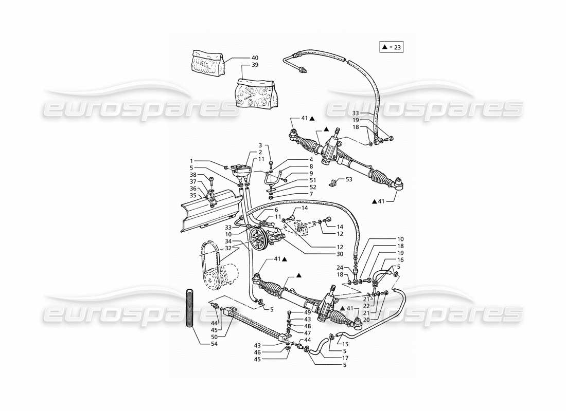 maserati ghibli 2.8 (abs) teilediagramm für servolenkungssystem (linkslenkung, rechtslenkung)