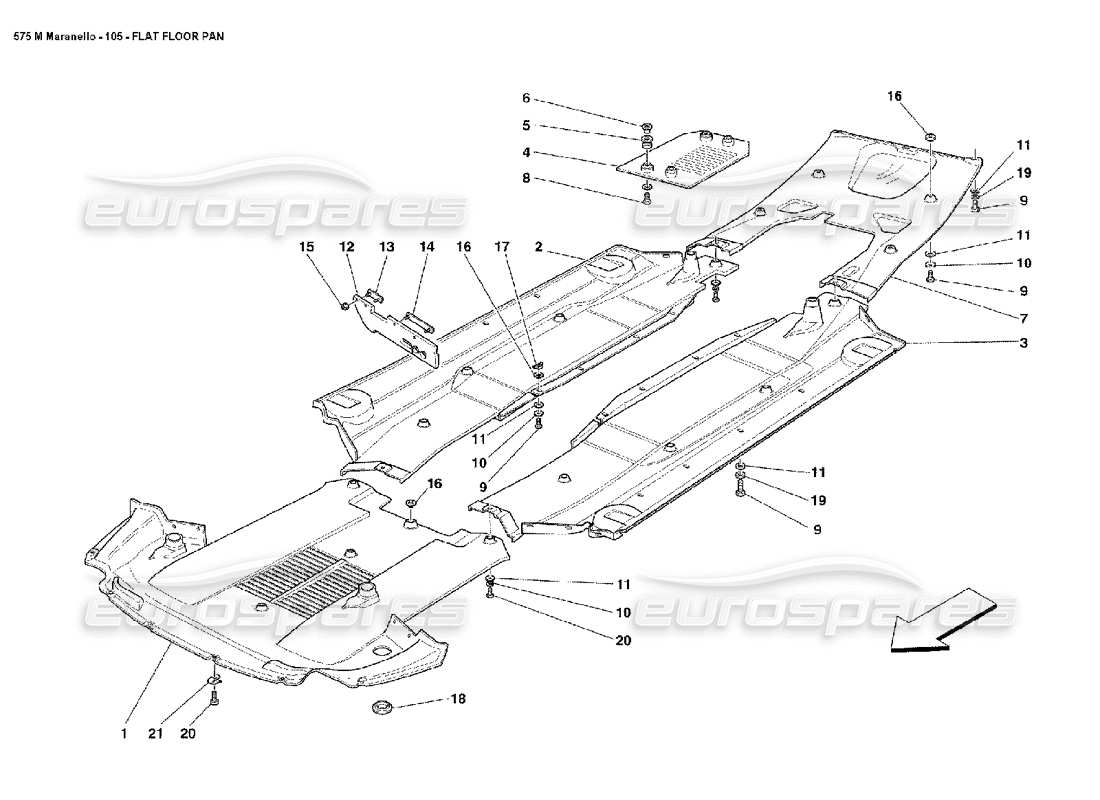 ferrari 575m maranello flache bodenwanne teilediagramm